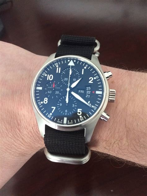 iwc pilot chronograph nato strap|iwc pilot's watch.